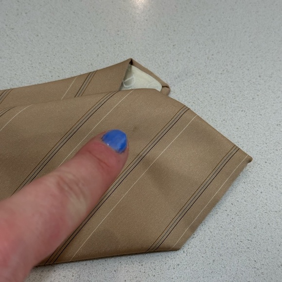 Vintage Christian Dior camel tan subtle monogrammed necktie polyester and silk - Picture 14 of 16